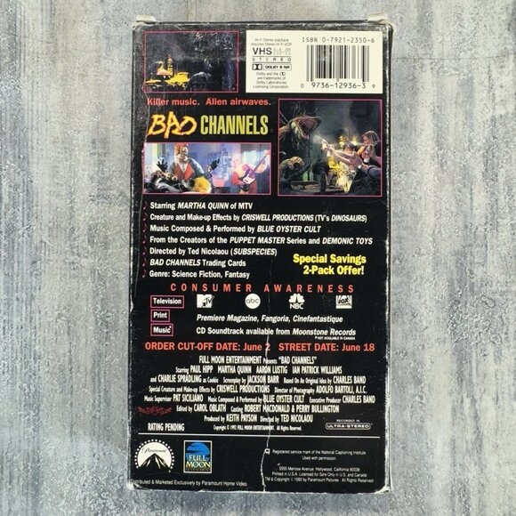 Bad Channels Full Moon Pictures VHS. RARE!!!   Horror/Zombie/Cult/Monsters - Picture 5 of 7